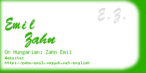 emil zahn business card